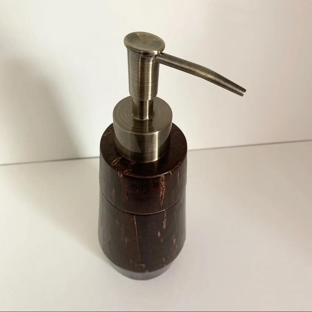 NWOT Java wood lotion soap pump dispenser